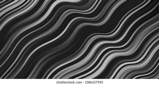 Light Gray vector background with curved lines. Abstract illustration with bandy gradient lines. Template for cellphones.