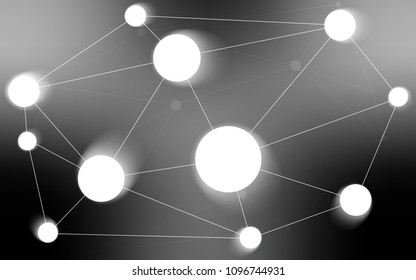 Light Gray vector background with dots and lines. Colorful illustration with circles and lines in futuristic style. Completely new template for your brand book.