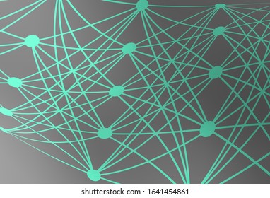Light Gray vector background with forms of artificial intelligence. Colored AI structure with gradient lines and dots. Smart design for promotion of bid data.