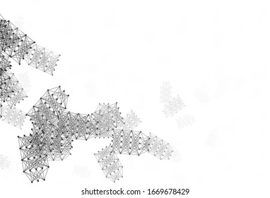 Light Gray vector background with forms of artificial intelligence. Abstract illustration with links and dots of AI. Design for depiction of cyber innovations.