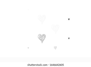 Light Gray vector background with hearts. Beautiful celebration style hearts on abstract illustration. Template for Valentine's greeting postcards.