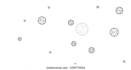 Light Gray vector background with occult symbols. Colorful mystic symbols with a gradient in ancient style. Best design halloween events.