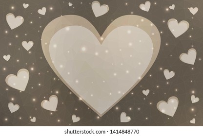 Light Gray vector  background with Shining hearts. Blurred decorative design in doodle style with hearts. Pattern for carnival, festival romantic leaflets.