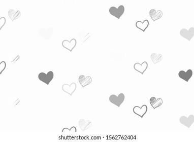 Light Gray vector background with Shining hearts. Beautiful colored illustration with hearts in celebration style. Pattern for marriage gifts, congratulations.