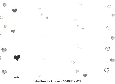 Light Gray vector background with Shining hearts. Hearts on blurred abstract background with colorful gradient. Template for Valentine's greeting postcards.