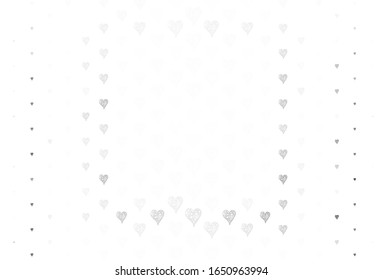 Light Gray vector background with Shining hearts. Shining illustration with hearts on abstract template. Design for celebrating of Valentine Day.