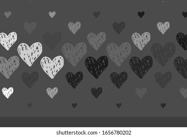 Light Gray vector background with Shining hearts. Smart illustration with gradient hearts in valentine style. Template for Valentine's greeting postcards.