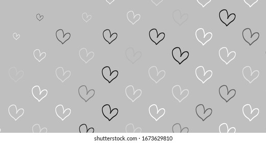 Light Gray vector background with Shining hearts. Illustration with hearts in love concept for valentine's day. Pattern for valentine's ad, booklets.
