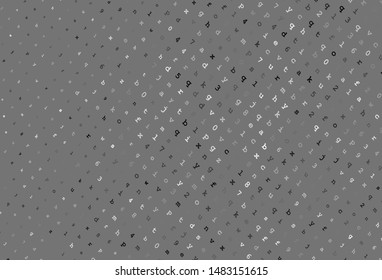 Light Gray vector background with signs of alphabet. Abstract illustration with colored latin alphabet. Pattern for school, grammar websites.