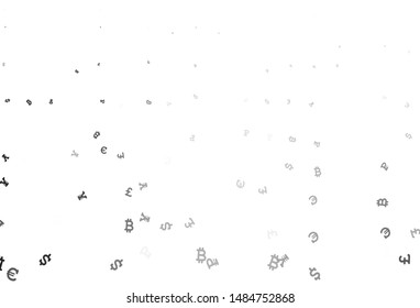 Light Gray vector background with signs of currency. Shining colored illustration with currency signs. Design for business advert of economic, wealth.