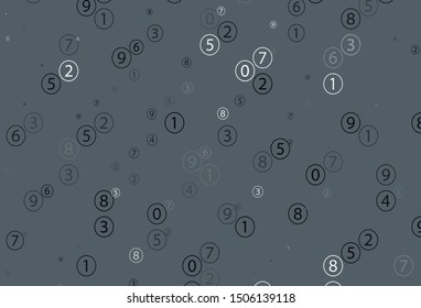 Light Gray vector background with signs of numerals. Illustration with Numeral symbols on abstract template. Pattern for ad, booklets, leaflets of education.