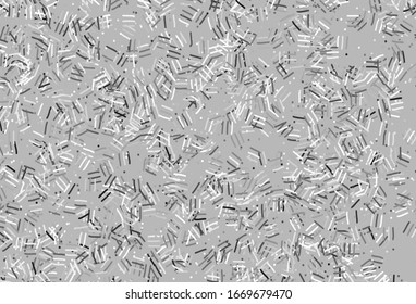 Light Gray vector background with straight lines, dots. Shining colored illustration with sharp stripes. Pattern for your busines websites.