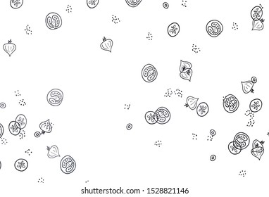 Light Gray vector background with tasty food. Abstract background with colorful Fast Food illustrations. Pattern for ad, booklets, leaflets of restaurants.