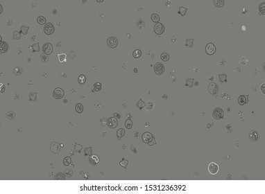 Light Gray vector background with tasty food. Glitter abstract sketch with gourmet food. Template for meal cooking in kitchen.