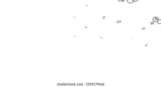 Light Gray vector background with woman symbols. Colorful illustration with gradient feminism shapes. Design for landing pages.