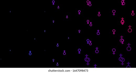 Light Gray vector background with woman symbols. Colorful illustration with gradient feminism shapes. Elegant design for wallpapers.