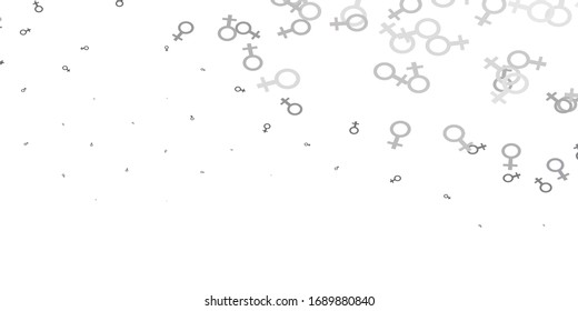 Light Gray vector background with woman symbols. Simple design in abstract style with women’s rights activism. New design for applications.