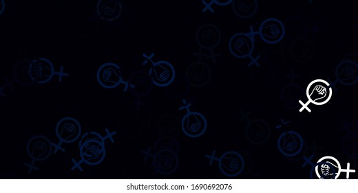 Hellgrauer Vektorhintergrund mit Frauensymbolen. Einfaches Design im abstrakten Stil mit Frauenrechtsaktivismus. Design für den Internationalen Frauentag.