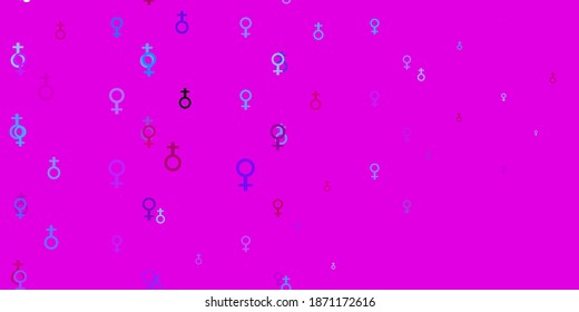 Light Gray vector background with woman symbols. Simple design in abstract style with women’s rights activism. Design for International Women’s Day.