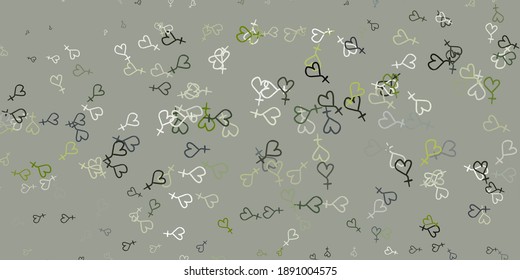 Fondo vectorial gris claro con símbolos femeninos. Símbolos feministas coloridos con un gradiente en estilo moderno. Diseño elegante para tapices.