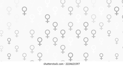 Light Gray vector background with woman symbols. Abstract illustration with a depiction of women power. Elegant design for wallpapers.