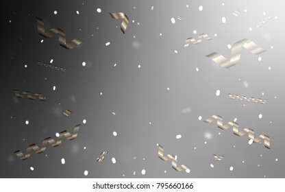 Light Gray vector background with xmas confetti. Modern geometrical abstract illustration with carnival ribbons. The template can be used as a background for postcards.