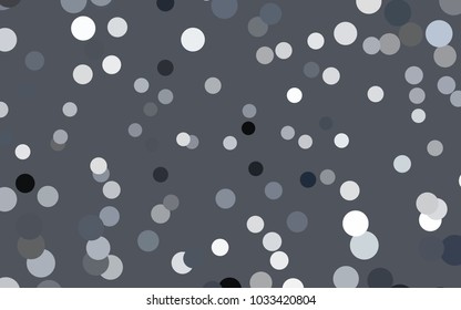 Light Gray vector banner with circles, spheres. Abstract spots. Background of Art bubbles in halftone style with colored gradient.