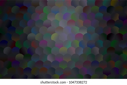 Light Gray vector banner with circles, spheres. Abstract spots. Background of Art bubbles in halftone style with colored gradient.