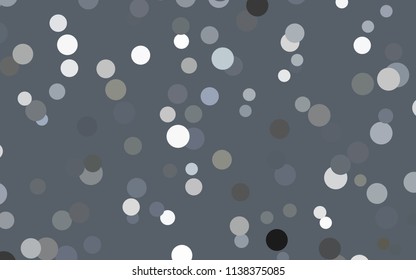 Light Gray vector banner with circles, spheres. Abstract spots. Background of Art bubbles in halftone style with colored gradient.