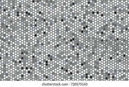 Light Gray vector banner with circles, spheres. Abstract spots. Background of Art bubbles in halftone style with colored gradient.