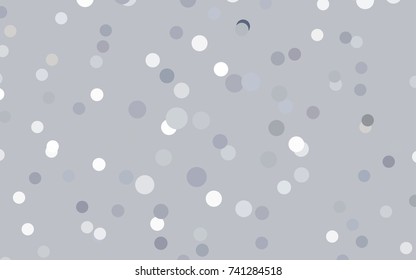 Light Gray vector banner with circles, spheres. Abstract spots. Background of Art bubbles in halftone style with colored gradient.