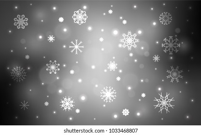 Light Gray vector cover with beautiful snowflakes. Modern geometrical abstract illustration with crystals of ice. The pattern can be used for new year leaflets.