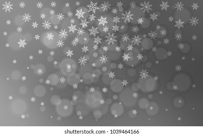 Light Gray vector cover with beautiful snowflakes. Decorative shining illustration with snow on abstract template. New year design for your business advert.