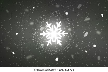 Light Gray vector cover with beautiful snowflakes. Shining colored illustration with snow in christmas style. New year design for your business advert.