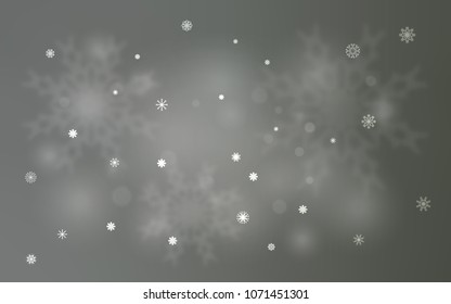 Light Gray vector cover with beautiful snowflakes. Shining colored illustration with snow in christmas style. New year design for your ad, poster, banner.