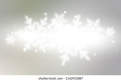Light Gray vector cover with beautiful snowflakes. Blurred decorative design in xmas style with snow. The pattern can be used for year new  websites.