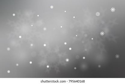 Light Gray vector cover with beautiful snowflakes. Shining colored illustration with snow in christmas style. The pattern can be used for year new  websites.