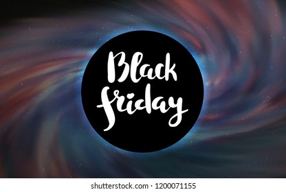 Light Gray vector cover with a black hole, nebula. Gradient colorful illustration with a black hole, stars. Pattern for posters, banners of sales.