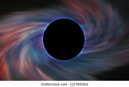 Light Gray vector cover with a black hole, nebula. Abstract illustration with glitter colorful cosmic stars. Pattern for posters, banners of sales.