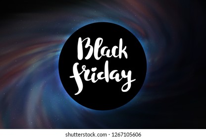 Light Gray vector cover with a black hole, nebula. Illustration with colorful milky way stars and a black hole. Backdrop for Black Friday promotions.