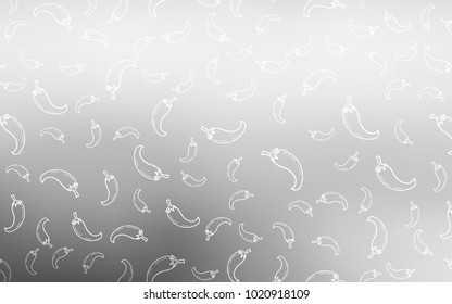 Light Gray vector cover with chili peppers. Decorative shining illustration with pepers on abstract template. Pattern for ads of breakfast, lunch, dinner.