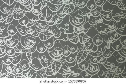 Light Gray vector cover with cuisine gourmet. Blurred decorative design of snacks in doodle style. Design for ad, poster, banner of cafes or restaurants.