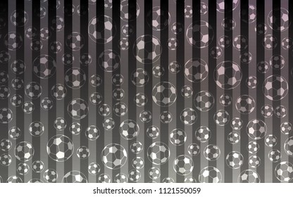 Light Gray vector cover with football symbols. Illustration with set of soccer balls on gradiental backdrop. Smart design for ads of soccer matches.