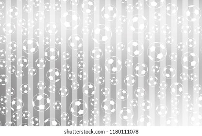 Light Gray vector cover with football symbols. Illustration with set of soccer balls on gradiental backdrop. Pattern for ads of football championship.