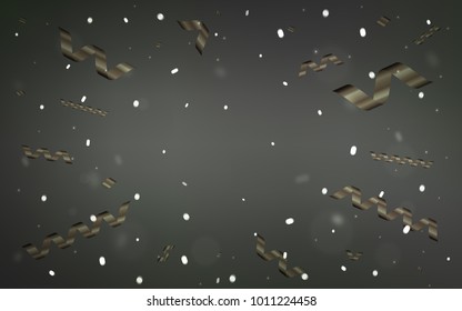 Light Gray vector cover with happy holiday ribbons.