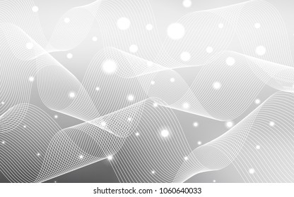 Light Gray vector cover with happy holiday ribbons. Decorative shining illustration with ribbons on abstract template. The template can be used as a background for postcards.