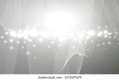Light Gray vector cover with happy holiday ribbons. Glitter abstract illustration with colorful confetti, ribbons. The template can be used as a background for postcards.