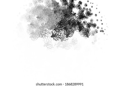 Light Gray vector doodle backdrop with branches. Glitter abstract illustration with leaves and branches. New template for your brand book.