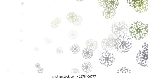 Light Gray vector doodle background with flowers. Modern design with gradient Flowers on abstract background. Pattern for women day promotion.