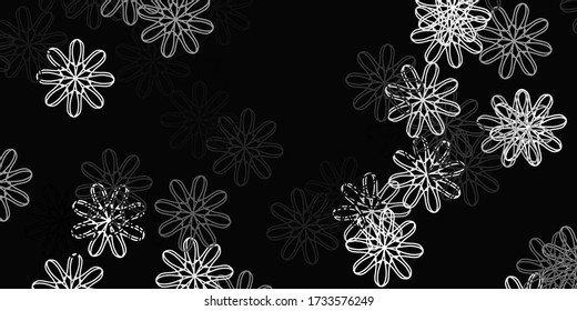 Light Gray vector doodle background with flowers. Abstract illustration with flowers in Origami style. Smart design for wrapping, wallpapers.